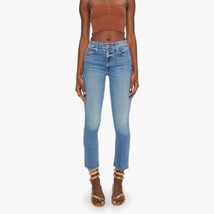 MOTHER The Mid Rise Dazzler Ankle Fray Jeans